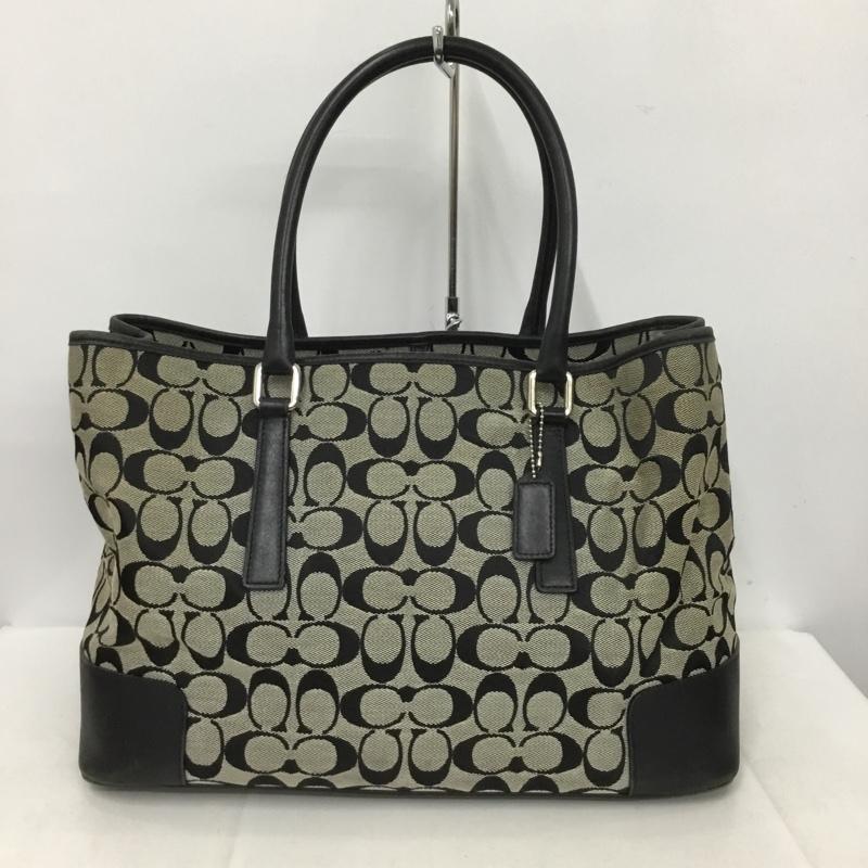 コーチ COACH トートバッグ トートバッグ H2J-6086 シグネチャー 総柄 黒 / ブラック / レディース USED 古着 中古 10137428