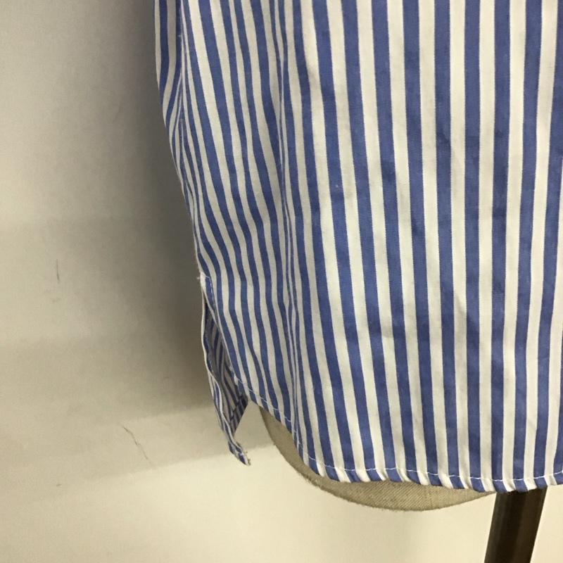 ベルシュカ Bershka カットソー 長袖 長袖カットソー Vネックカットソー ロングスリーブカットソー M ストライプ 白 / ホワイト / X 水色 / ライトブルー / レディース USED 古着 中古 10120423