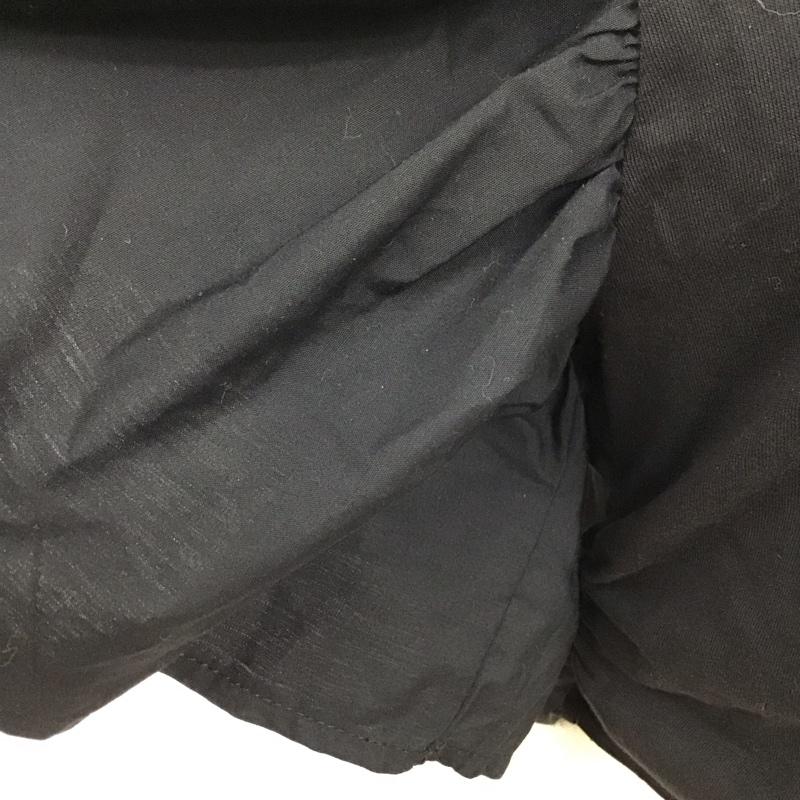 ザラ ZARA カットソー 半袖 半袖カットソー クルーネックカットソー 袖レース ショート丈 M 無地 黒 / ブラック /  レディース USED 古着 中古 10109182