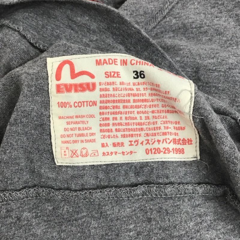 エヴィス EVISU Tシャツ 半袖 半袖カットソー プリントTシャツ クルーネックカットソー 36 ロゴ、文字 灰 / グレー / メンズ USED 古着 中古 10129449