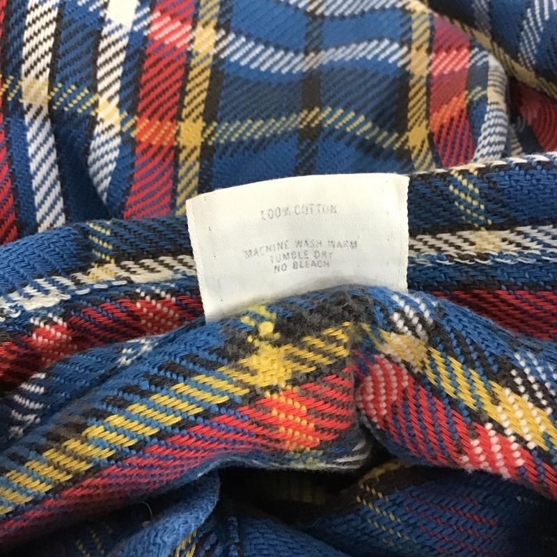 エリー ELY シャツ、ブラウス 長袖 XL チェック 青 / ブルー / X 白 / ホワイト / X 黒 / ブラック / X 赤 / レッド / X 黄 / イエロー / メンズ USED 古着 中古 10111196