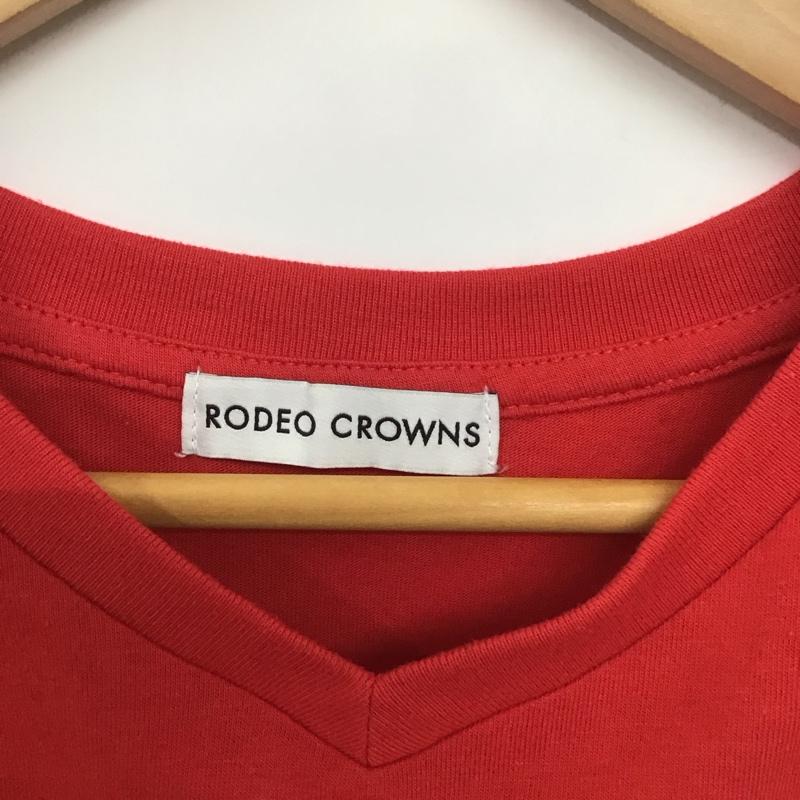 ロデオクラウンズ Rodeo Crowns Tシャツ 半袖 420dss90-1600 MixbigVネックTシャツ 半袖カットソー FREE プリント 赤 / レッド / レディース USED 古着 中古 10137687