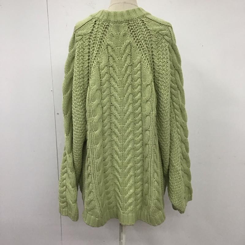 マウジー MOUSSY ニット、セーター 長袖 010esw70-0550 RAGLANSLEEVECABLEニット 長袖ニットカットソー FREE 無地 緑 / グリーン / レディース USED 古着 中古 10122970