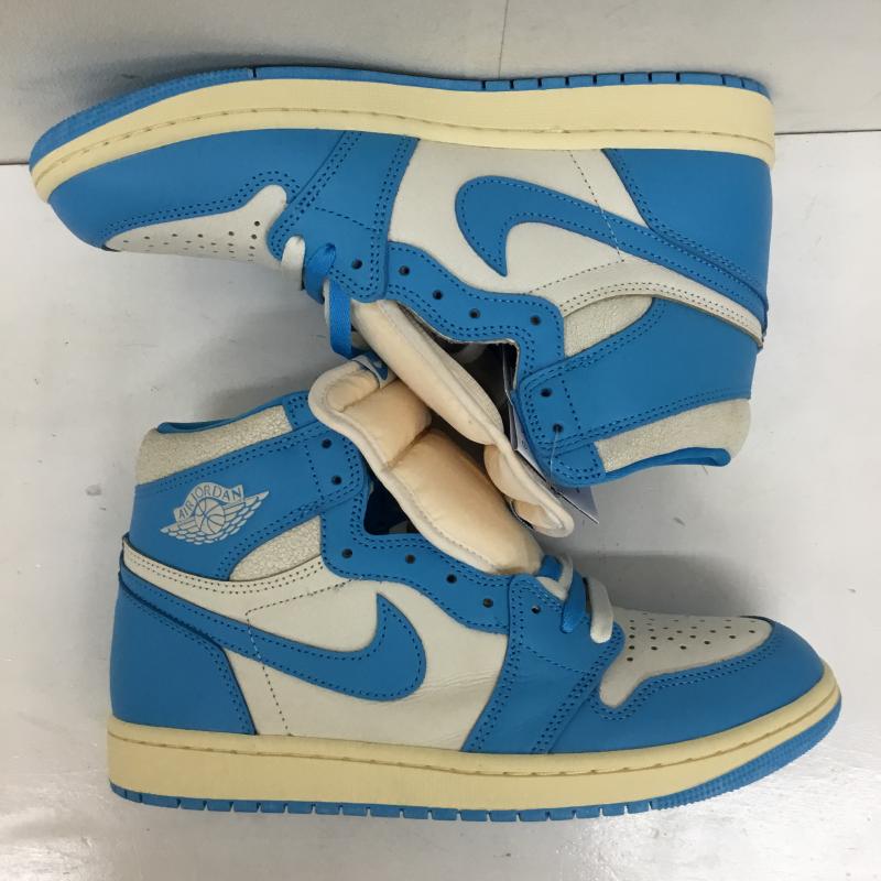 ナイキ NIKE スニーカー スニーカー DZ5484-402 Air Jordan 1 Retro High OG UNC Reimagined 27.5cm ロゴ、文字 白 / ホワイト / X 水色 / ライトブルー / メンズ USED 古着 中古 10138517