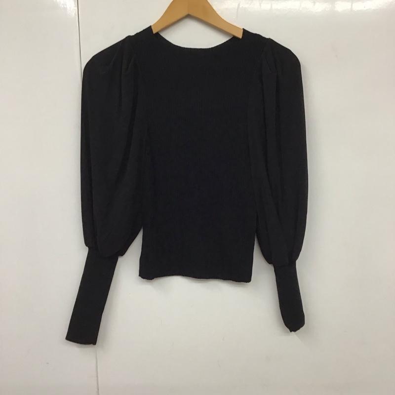 ジーナシス JEANASIS カットソー 長袖 JS063995SB チュールドッキングパワショルプルオーバー FREE 無地 黒 / ブラック / レディース USED 古着 中古 10130337
