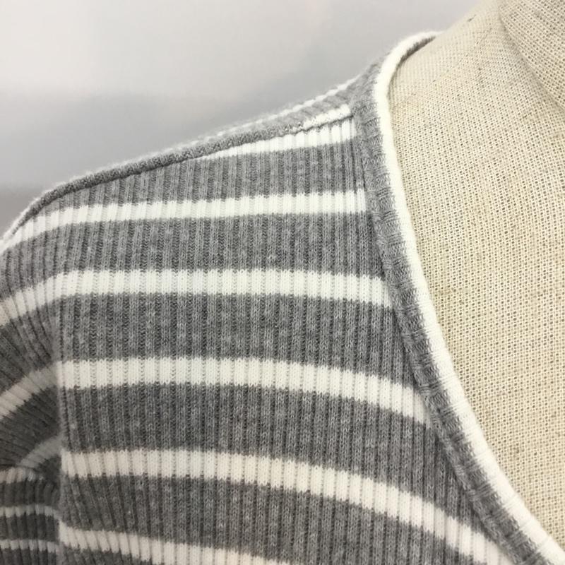 エル ELLE カットソー 長袖 ボーダー 40 ボーダー柄 灰 / グレー /  レディース USED 古着 中古 10044125