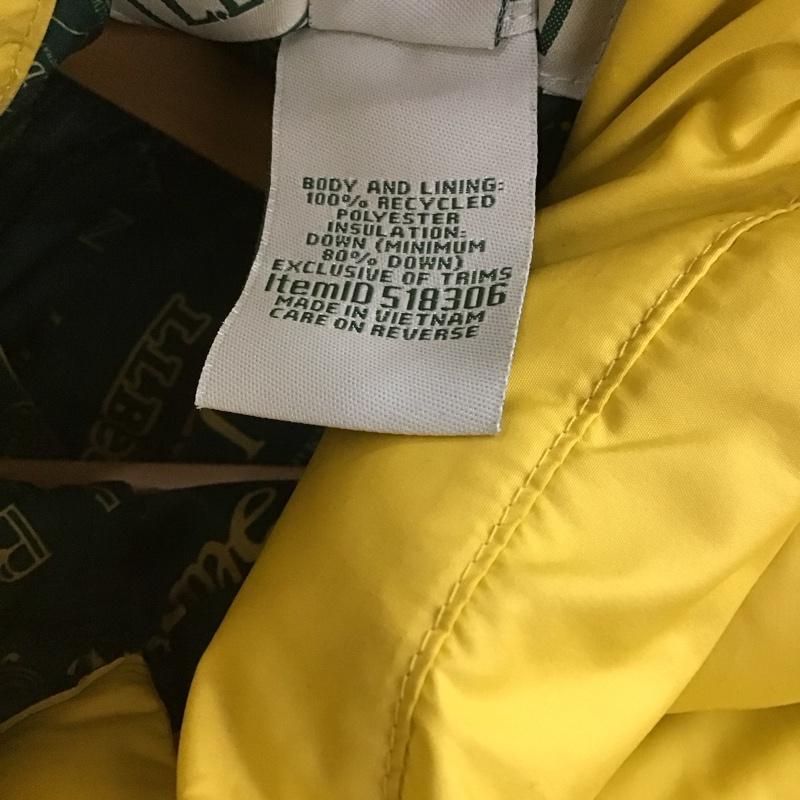 エルエルビーン L.L.Bean ベスト ベスト ダウンベスト S 無地 黄 / イエロー / メンズ USED 古着 中古 10144743