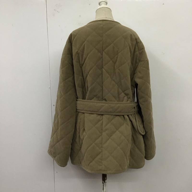 アルシーヴ archives コート コート一般 2503942 中綿キルトベルト付きコート ノーカラー M 無地 カーキ / カーキ / レディース USED 古着 中古 10120376
