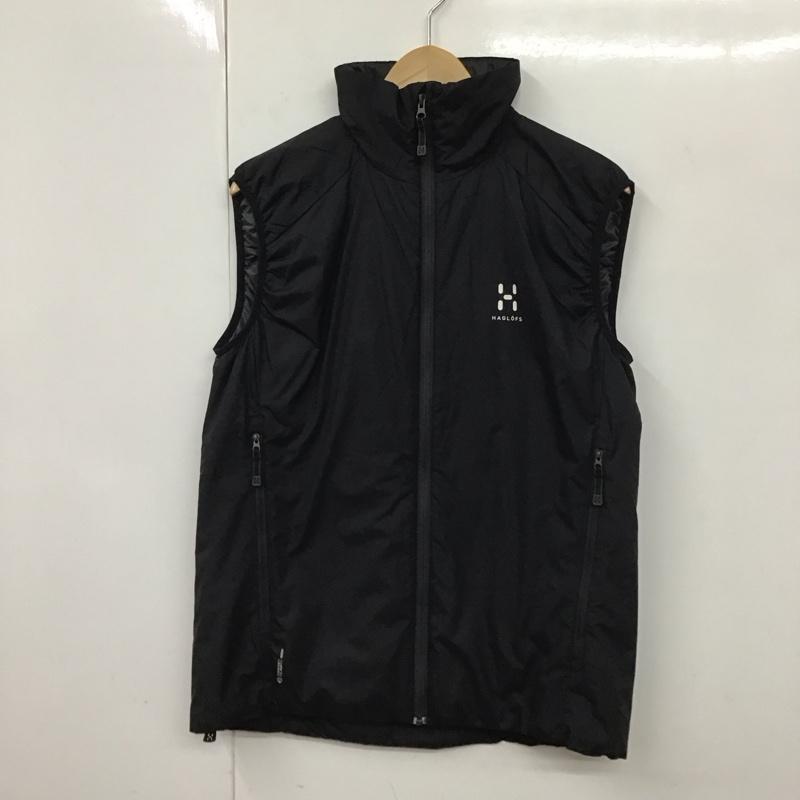 ホグロフス HAGLOFS ベスト ベスト ジップアップベスト ダウンベスト ノースリーブ M ロゴ、文字 黒 / ブラック / メンズ USED 古着 中古 10130676