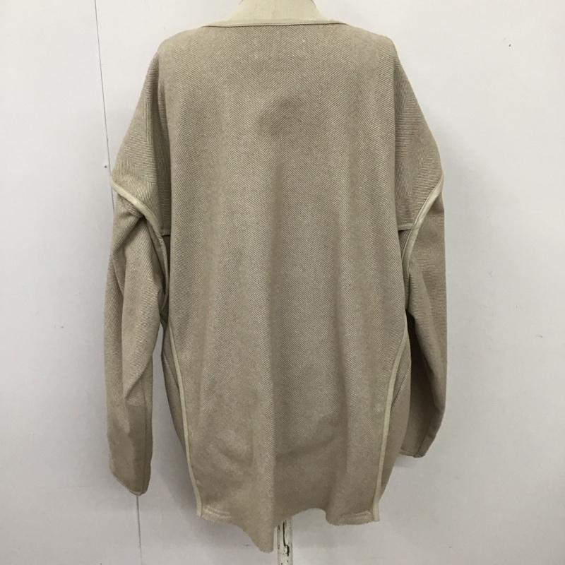 セレクトモカ select MOCA カットソー 長袖 10007197-2 パイピングオーバープルオーバー ヘリンボーン FREE ベージュ / ベージュ / レディース USED 古着 中古 10118017
