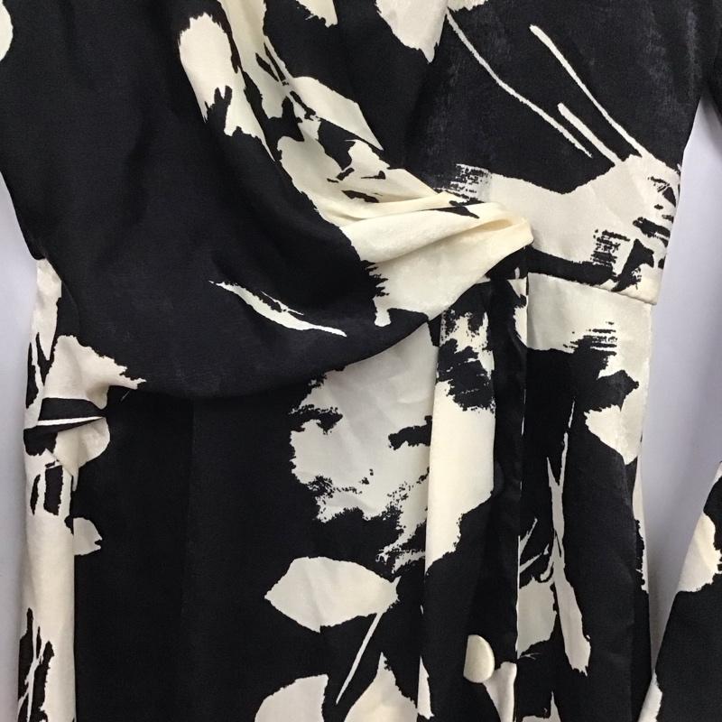 ザラ ZARA ワンピース ロングスカート 9621 261 093 カシュクール 長袖 XS 総柄 黒 / ブラック / レディース USED 古着 中古 10139399