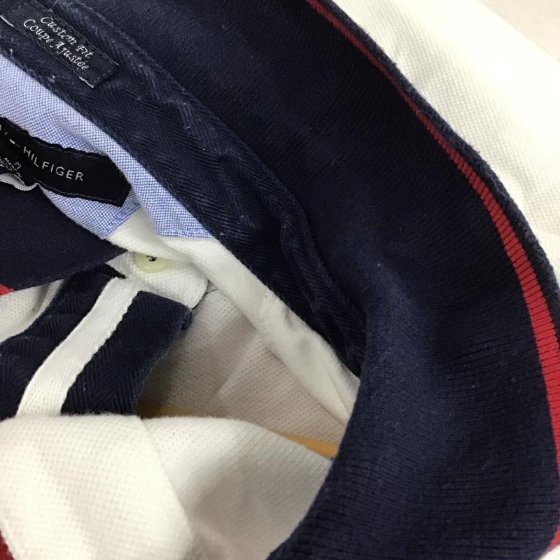 トミーヒルフィガー TOMMY HILFIGER ポロシャツ 半袖 半袖ポロシャツ 半袖カットソー カラーシャツ M ロゴ、文字 白 / ホワイト / X 赤 / レッド / X 紺 / ネイビー / メンズ USED 古着 中古 10132365