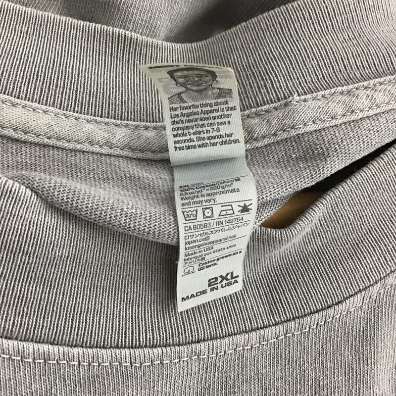 ロサンゼルスアパレル LOS ANGELES APPAREL Tシャツ 半袖 半袖カットソー 無地Tシャツ クルーネックカットソー XXL 無地 灰 / グレー / メンズ USED 古着 中古 10146847