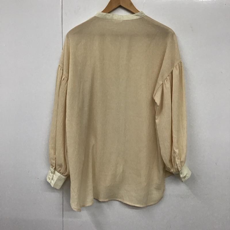エヘカソポ ehka sopo シャツ、ブラウス 長袖 1711666 異素材シアーバンドカラーシャツ FREE 無地 ベージュ / ベージュ / レディース USED 古着 中古 10130796