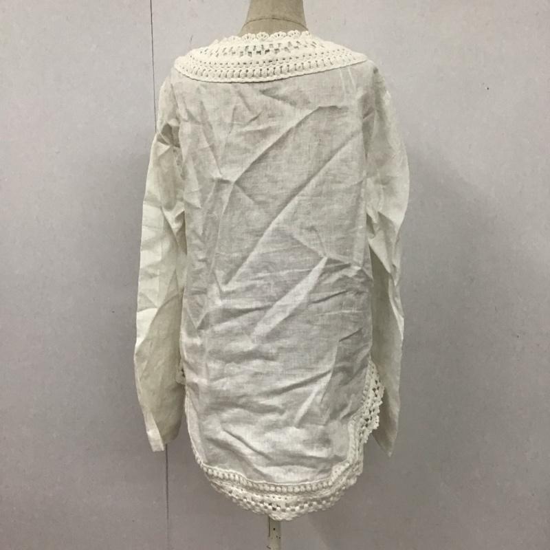 ザラ ZARA カットソー 長袖 4222 040 251 リネンブラウス プルオーバー S 刺繍 白 / ホワイト / レディース USED 古着 中古 10123085