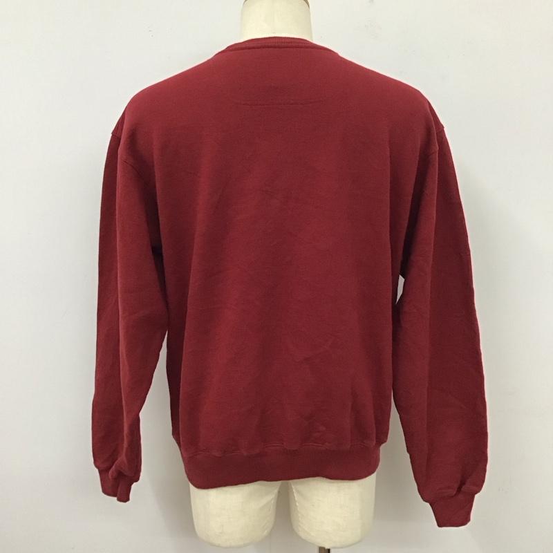 チャンピオン Champion トレーナー 長袖 長袖トレーナー スウェット クルーネック リブスウェットカットソー M ロゴ、文字 えんじ / ワインレッド /  メンズ USED 古着 中古 10118260