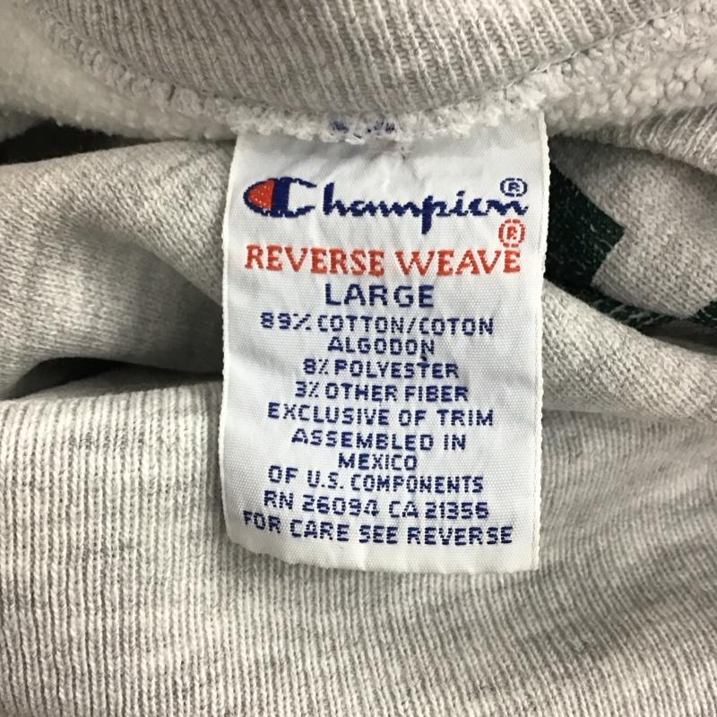 チャンピオン Champion トレーナー 長袖 長袖トレーナー スウェット クルーネック リブスウェットカットソー 90s トリコタグ ミシガン L ロゴ、文字 灰 / グレー /  メンズ USED 古着 中古 10120636