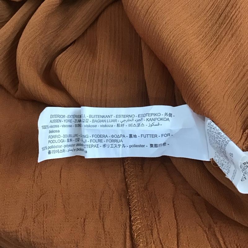 ザラ ZARA ワンピース ロングスカート 9878 222 732 Vネック S 無地 茶 / ブラウン / レディース USED 古着 中古 10109491
