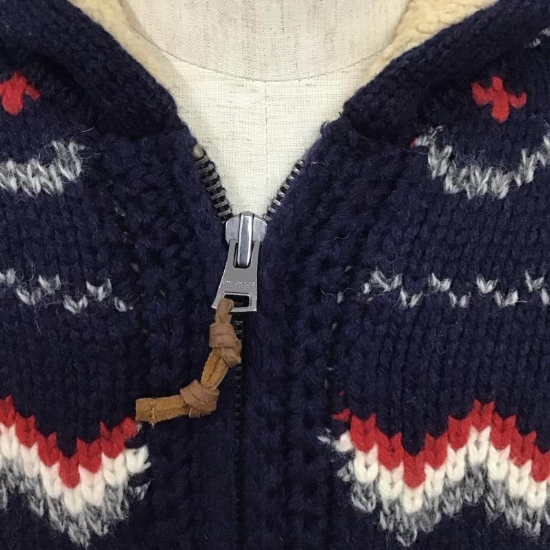 トミーヒルフィガー TOMMY HILFIGER ニット、セーター 長袖 ジップアップニットジャケット 長袖ニットカーディガン アウター L 総柄 マルチカラー / マルチカラー / メンズ USED 古着 中古 10111273