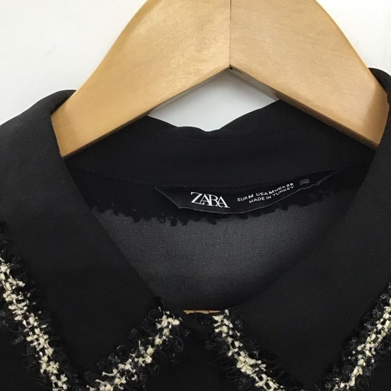ザラ ZARA シャツ、ブラウス 長袖 長袖シャツ 無地シャツ カラーシャツ シースルーシャツ M 無地 黒 / ブラック / レディース USED 古着 中古 10136060