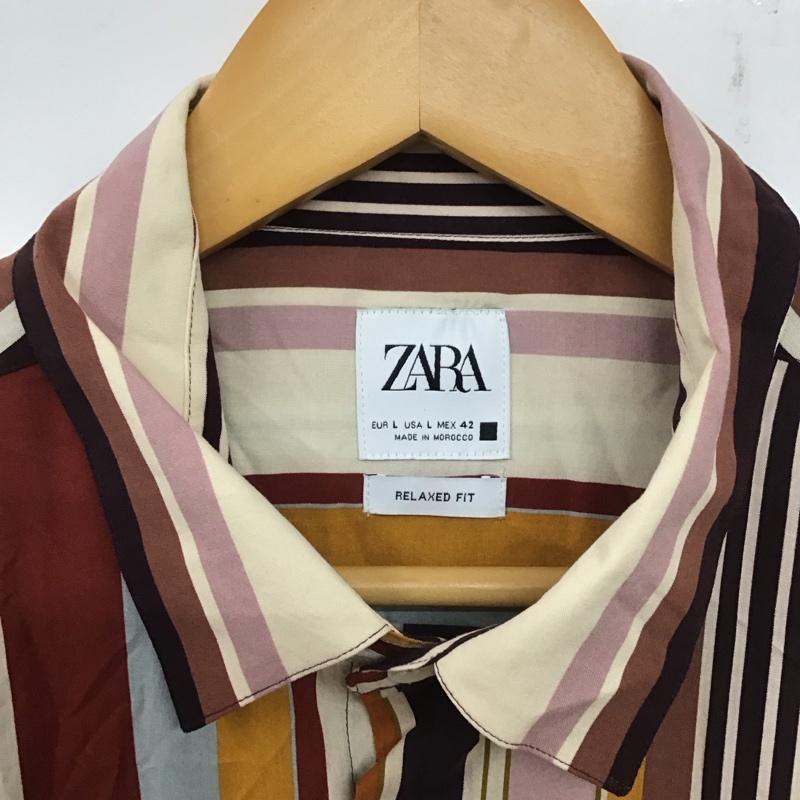 ザラ ZARA シャツ、ブラウス 長袖 長袖シャツ ストライプシャツ カラーシャツ L ストライプ マルチカラー / マルチカラー / メンズ USED 古着 中古 10139700