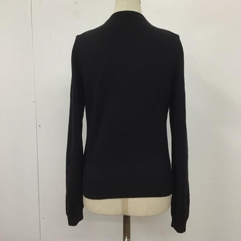 バーバリーブルーレーベル BURBERRY BLUE LABEL カーディガン 長袖 FBF25-676-09 クルーネック 38 ワンポイント 黒 / ブラック / レディース USED 古着 中古 10122837