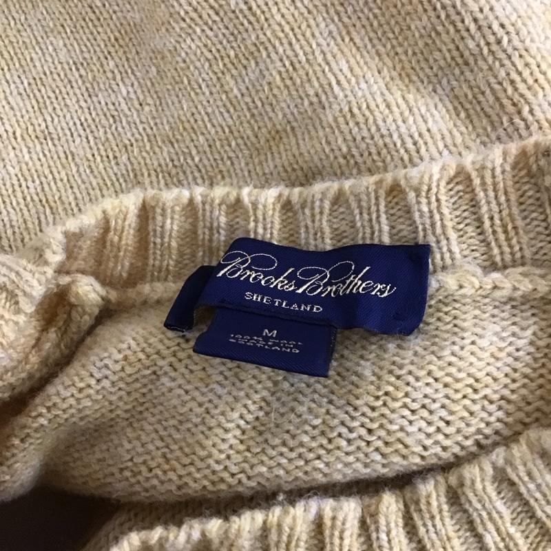 ブルックスブラザーズ BROOKS BROTHERS ニット、セーター 長袖 長袖ニットカットソー ニット セーター クルーネックニット M 無地 黄 / イエロー / メンズ USED 古着 中古 10112791