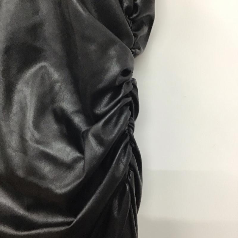 ザラ ZARA ワンピース ロングスカート ノースリーブタイトワンピース フェイクレザーワンピース S 無地 黒 / ブラック / レディース USED 古着 中古 10137573
