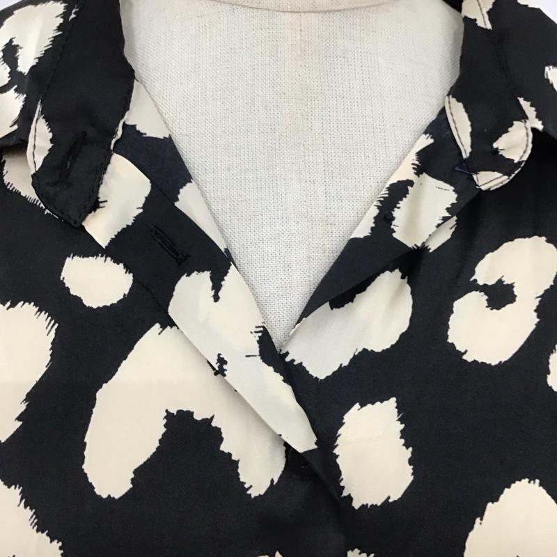 ザラ ZARA シャツ、ブラウス 長袖 8371 288 085 ZARA M ヒョウ柄・レオパード柄 黒 / ブラック / X ベージュ / ベージュ / レディース USED 古着 中古 10120065