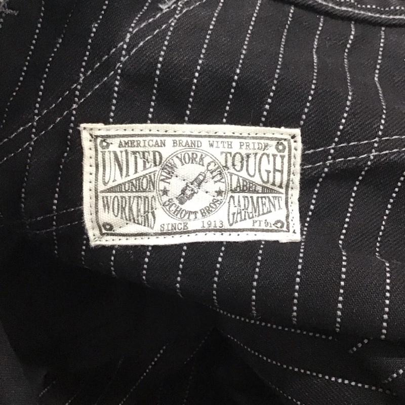 ショットブロス SCHOTT BROS. パンツ デニム、ジーンズ ショットオールドヒッコリーデニムパンツ デニムパンツ ワイドパンツ 裾ロット 32インチ ストライプ 黒 / ブラック / メンズ USED 古着 中古 10134374