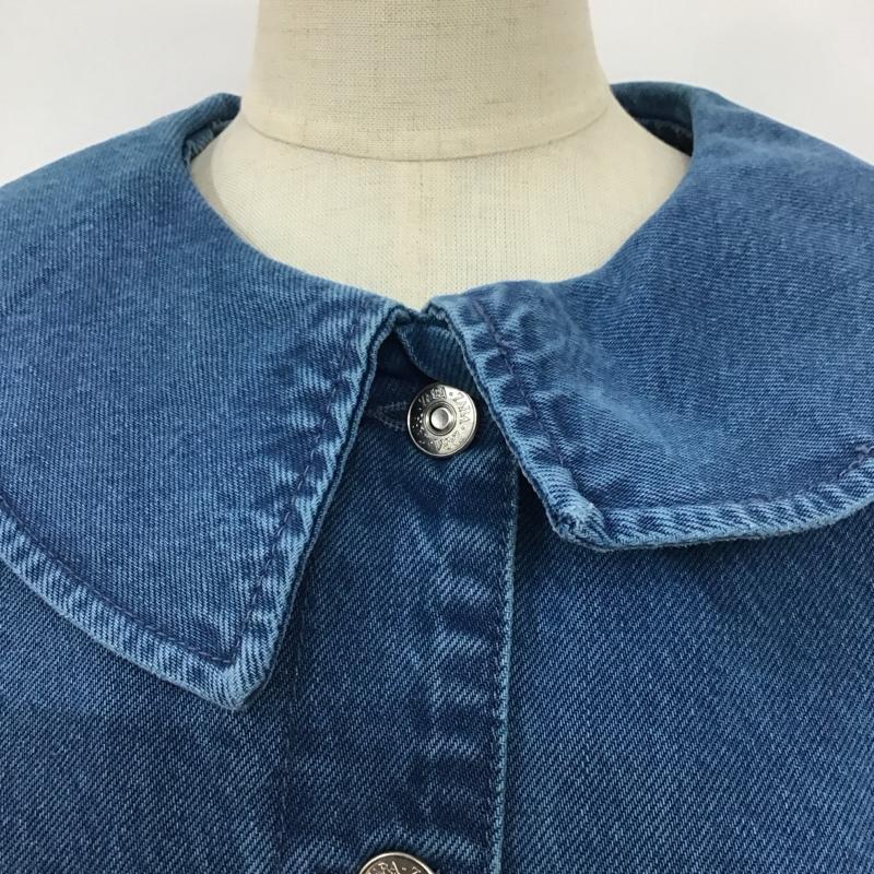 ザラ ZARA ジャケット、上着 ジャケット、ブレザー 6688 002 409 クロップド丈 丸襟 デニムジャケット M 無地 青 / ブルー / レディース USED 古着 中古 10109707
