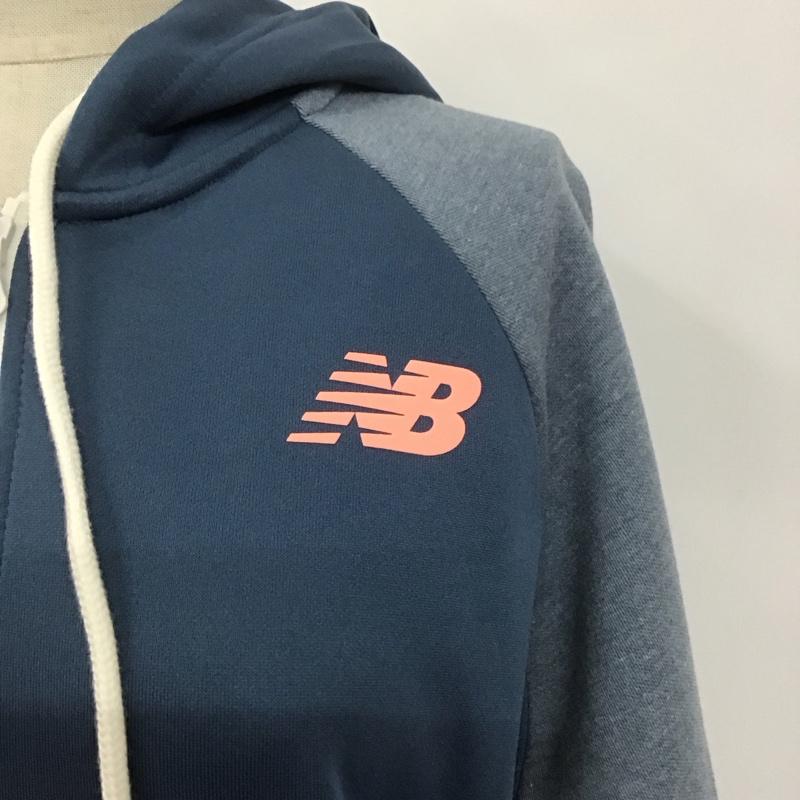 ニューバランス New Balance パーカー 長袖 AWJ01183 フルジップパーカー L ロゴ、文字 紺 / ネイビー / レディース USED 古着 中古 10108145