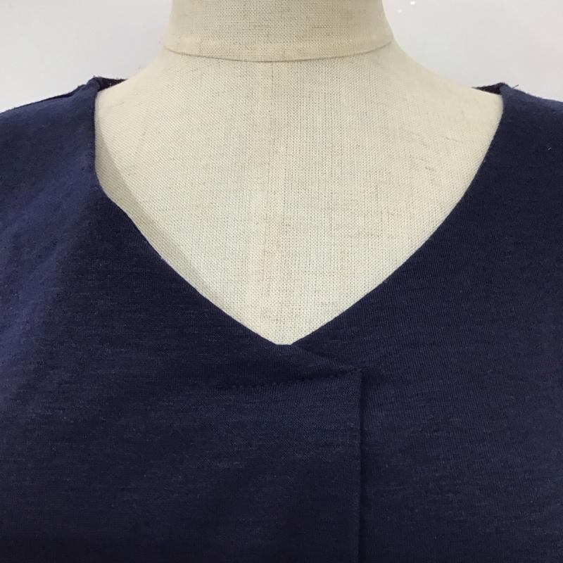 セシルマクビー CECIL McBEE カットソー 七分袖 M 無地 紺 / ネイビー /  レディース USED 古着 中古 10114011