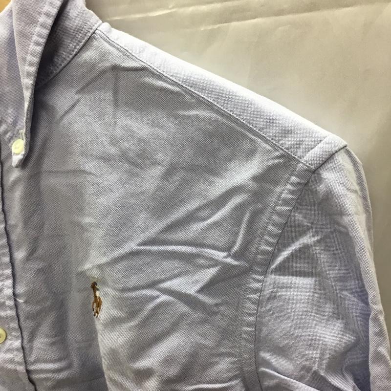 ラルフローレン RALPHLAUREN シャツ、ブラウス 長袖 ボタンダウンシャツ 2 無地 水色 / ライトブルー / レディース USED 古着 中古 10110621