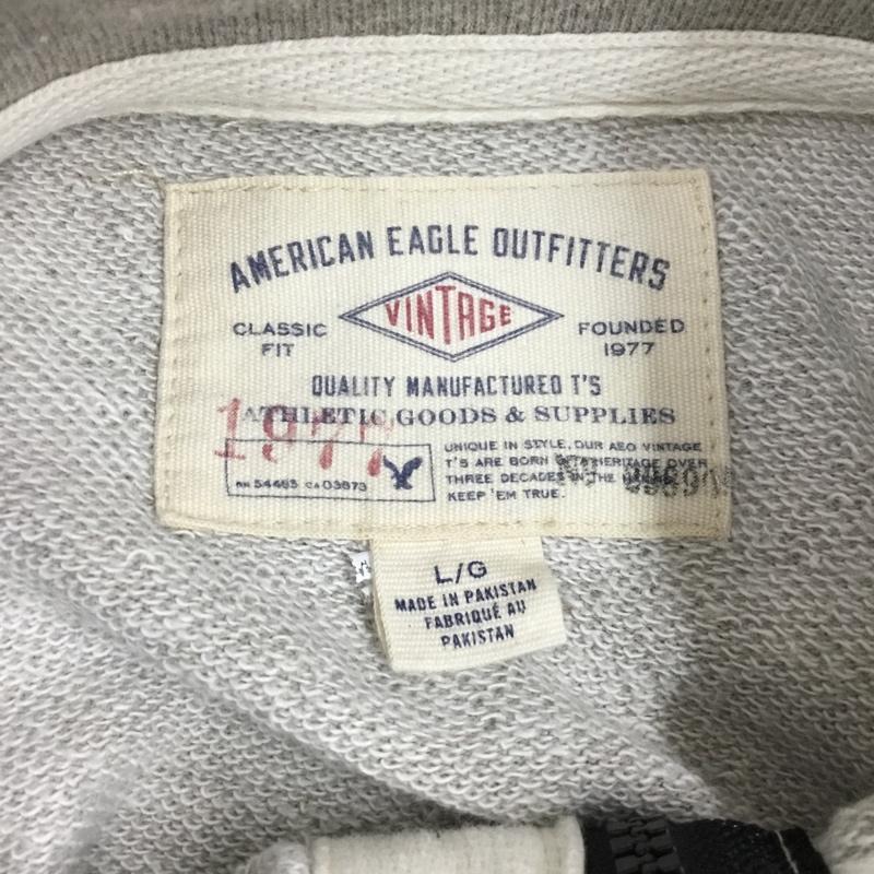 アメリカンイーグル AMERICANEAGLE トレーナー 長袖 ハーフジップ L 無地 灰 / グレー / メンズ USED 古着 中古 10109270