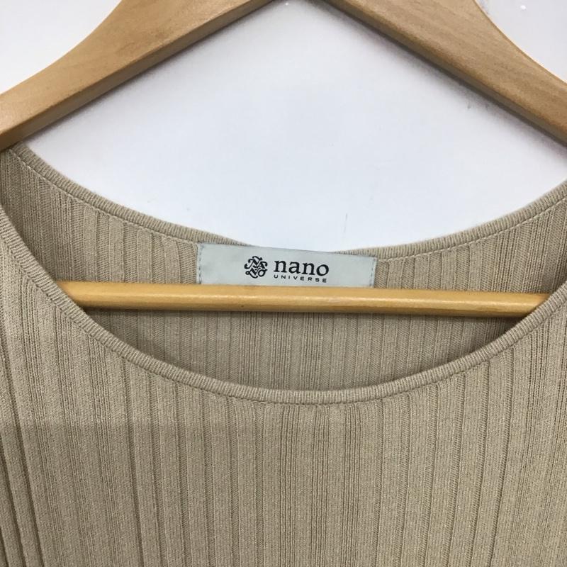 ナノユニバース nano・universe ワンピース ロングスカート 長袖ロングワンピース プリーツスカート クルーネック 36 無地 茶 / ブラウン / レディース USED 古着 中古 10134315
