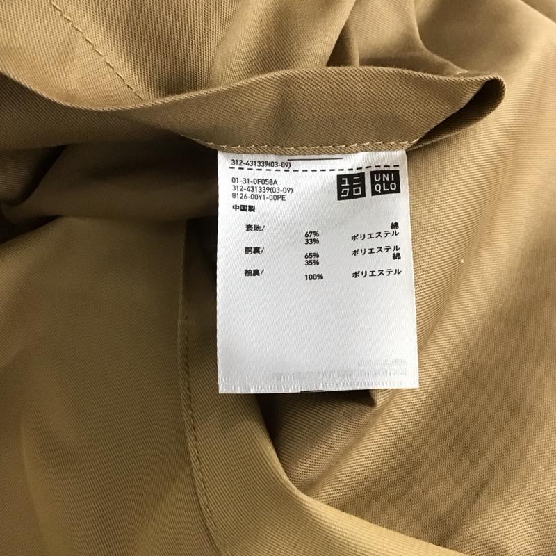 ユニクロ UNIQLO ジャケット、上着 ジャンパー、ブルゾン 312-431339 トレンチコート アウター ロングコート M 無地 ベージュ / ベージュ / レディース USED 古着 中古 10143615