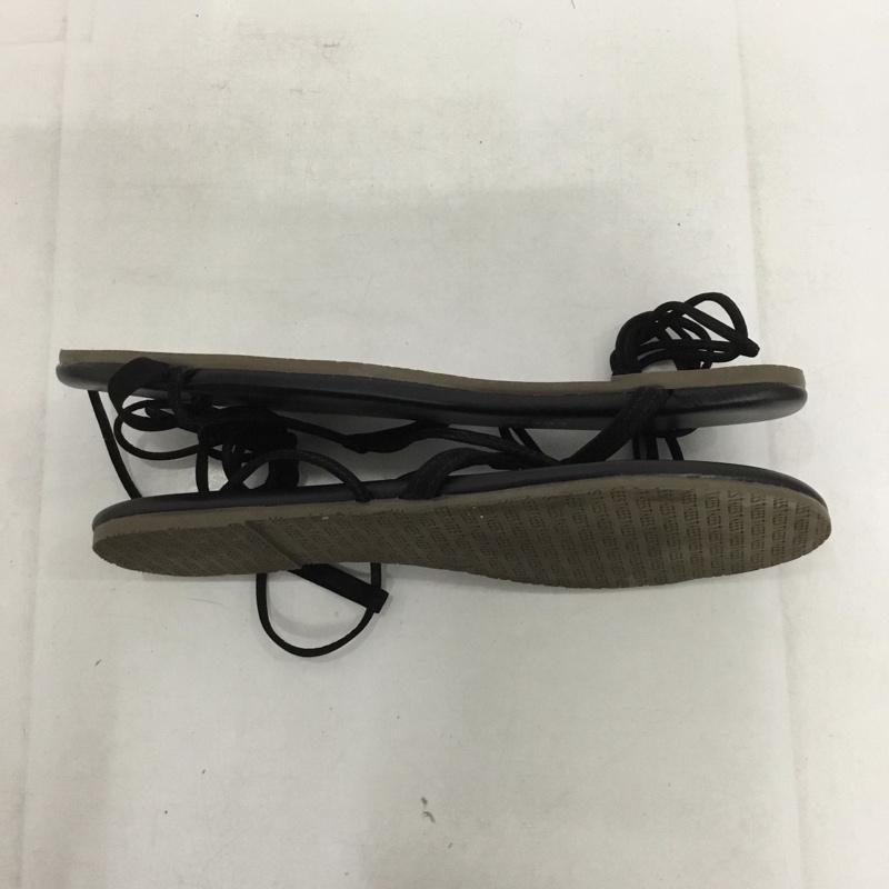 古着 USED サンダル サンダル TKEES 編み上げ レースアップ 39 US:8 無地 黒 / ブラック / レディース USED 古着 中古 10138012