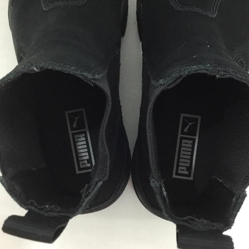 プーマ PUMA ブーツ ショートブーツ 382829-01 MAYZE CHELSEA SUEDE 厚底 23cm サイドゴアブーツ 23.0cm ロゴ、文字 黒 / ブラック / レディース USED 古着 中古 10127777