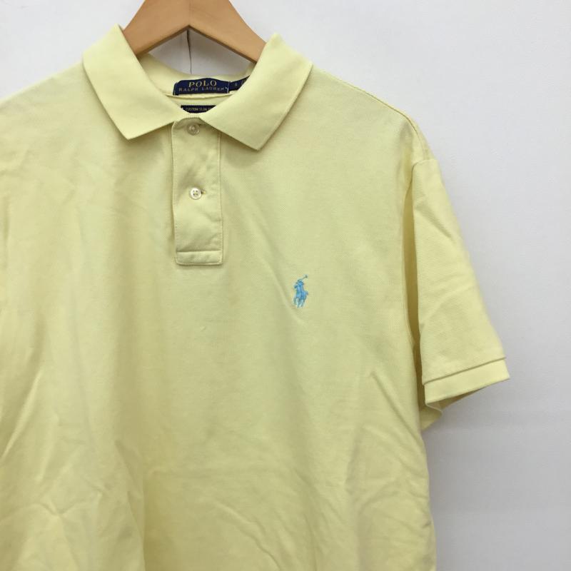 ポロラルフローレン POLO RALPH LAUREN カットソー 半袖 ポロシャツ L ロゴ、文字 黄 / イエロー / メンズ USED 古着 中古 10136803