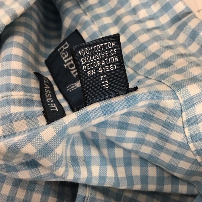 ラルフローレン RALPHLAUREN シャツ、ブラウス 長袖 M チェック 水色 / ライトブルー / メンズ USED 古着 中古 10114631
