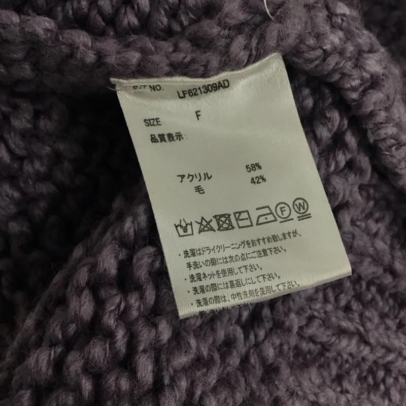 ローリーズファーム LOWRYS FARM ニット、セーター 長袖 長袖ニットカットソー ニット セーター クルーネックニット FREE 無地 紫 / パープル /  レディース USED 古着 中古 10111513