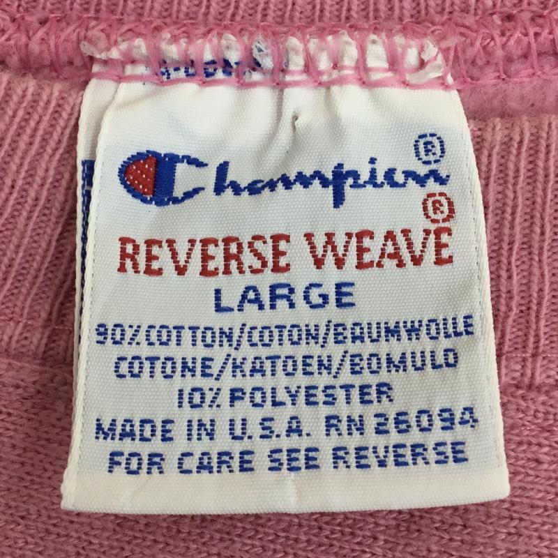 チャンピオン Champion トレーナー 長袖 REVERSE WEAVE USA製 L ロゴ、文字 桃 / ピンク / メンズ USED 古着 中古 10135945