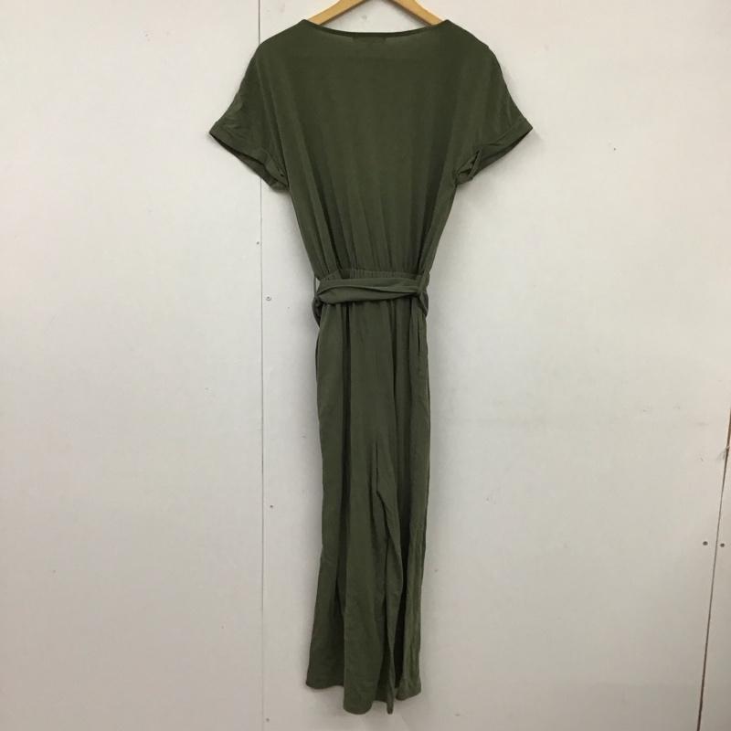 グローブ grove ワンピース・ドレス・オールインワン ワンピース・ドレス・オールインワン 768-53004 マルカンベルトカシュクールオールインワン 半袖 M 無地 カーキ / カーキ / レディース USED 古着 中古 10119221