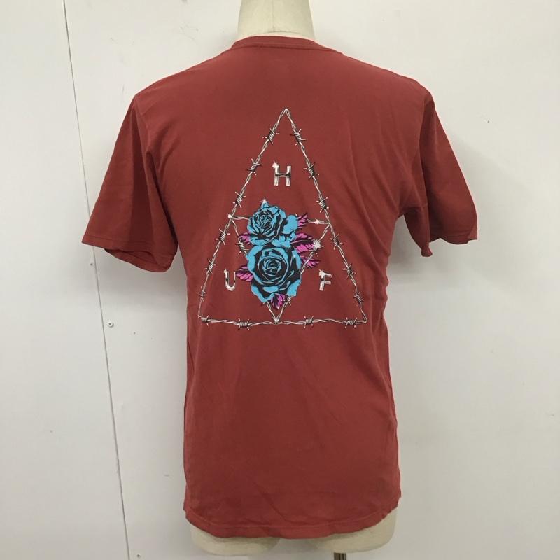 ハフ HUF Tシャツ 半袖 半袖カットソー プリントTシャツ クルーネックカットソー S ロゴ、文字 えんじ / ワインレッド /  メンズ USED 古着 中古 10110938