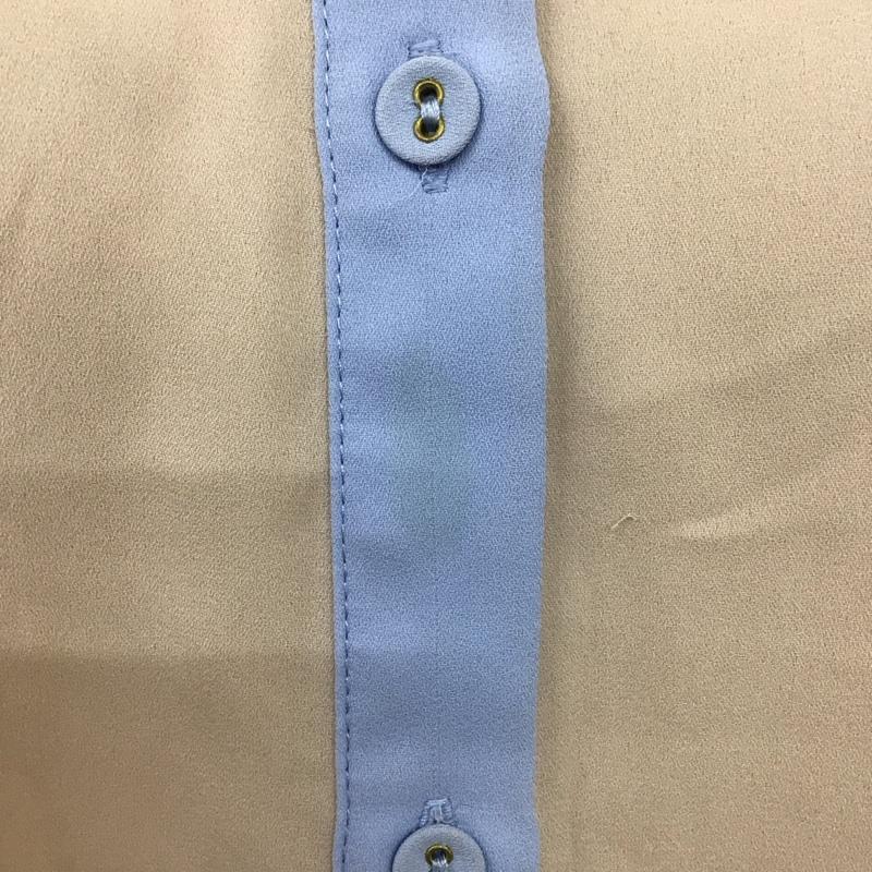 ページボーイ PAGEBOY シャツ、ブラウス 半袖 バイカラー FREE 無地 橙 / オレンジ / X 水色 / ライトブルー / レディース USED 古着 中古 10114062
