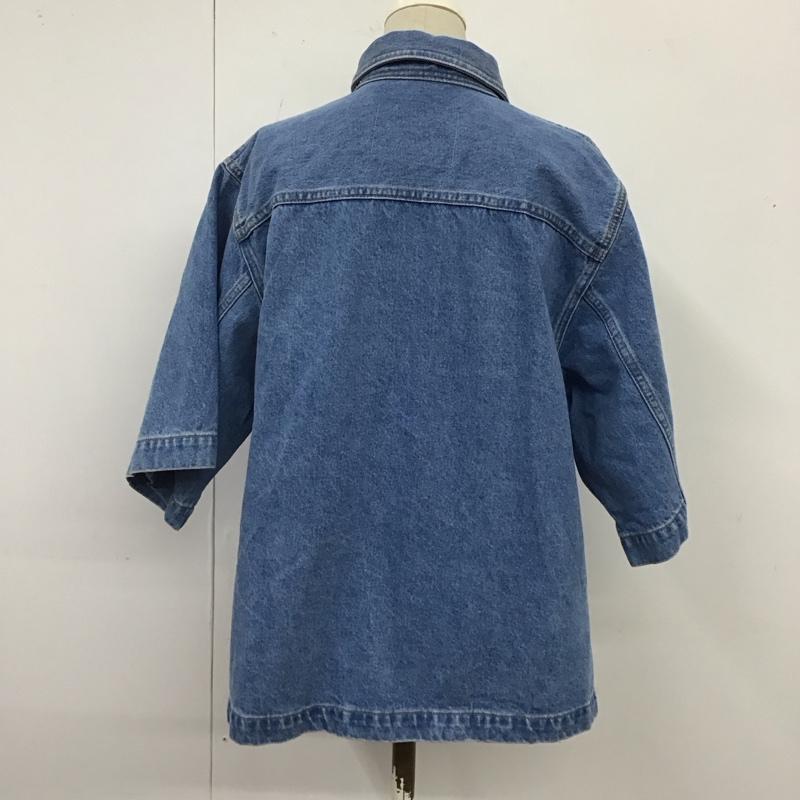 ビューティアンドユース BEAUTY&YOUTH シャツ、ブラウス 半袖 1611-105-2325 デニムシャツ M 無地 青 / ブルー / レディース USED 古着 中古 10120236
