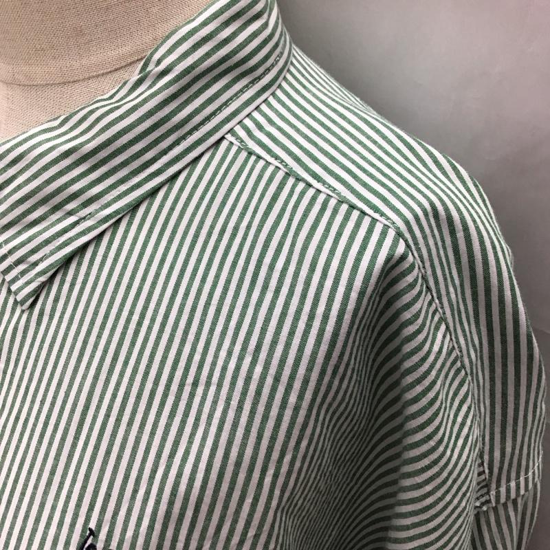 ユーエスポロアッスン U.S.POLO ASSN. シャツ、ブラウス 半袖 半袖シャツ カラーシャツ 半袖カットソー ストライプシャツ LL ストライプ 白 / ホワイト / X 緑 / グリーン / レディース USED 古着 中古 10116933