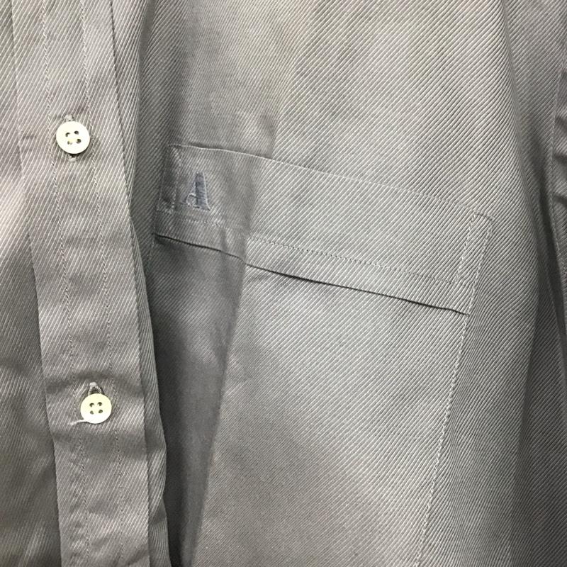 アクアスキュータム Aquascutum シャツ、ブラウス 長袖 長袖シャツ 無地シャツ カラーシャツ ロゴ、文字 灰 / グレー / メンズ USED 古着 中古 10131133