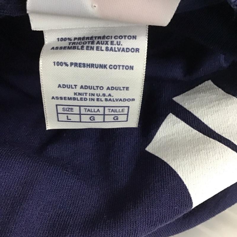 マジェスティック MAJESTIC Tシャツ 半袖 半袖カットソー プリントTシャツ クルーネックカットソー L ロゴ、文字 紺 / ネイビー /  メンズ USED 古着 中古 10111140